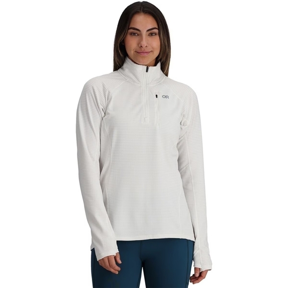 Outdoor Research Sweater Womens Small White Vigor Grid Fleece Quarter Zip Mid - Picture 1 of 16